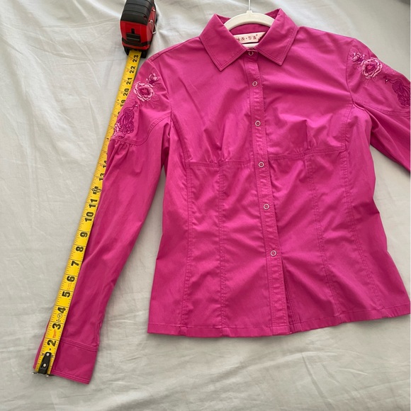 Pink Embroidered Long Sleeve Shirt - Picture 8 of 14
